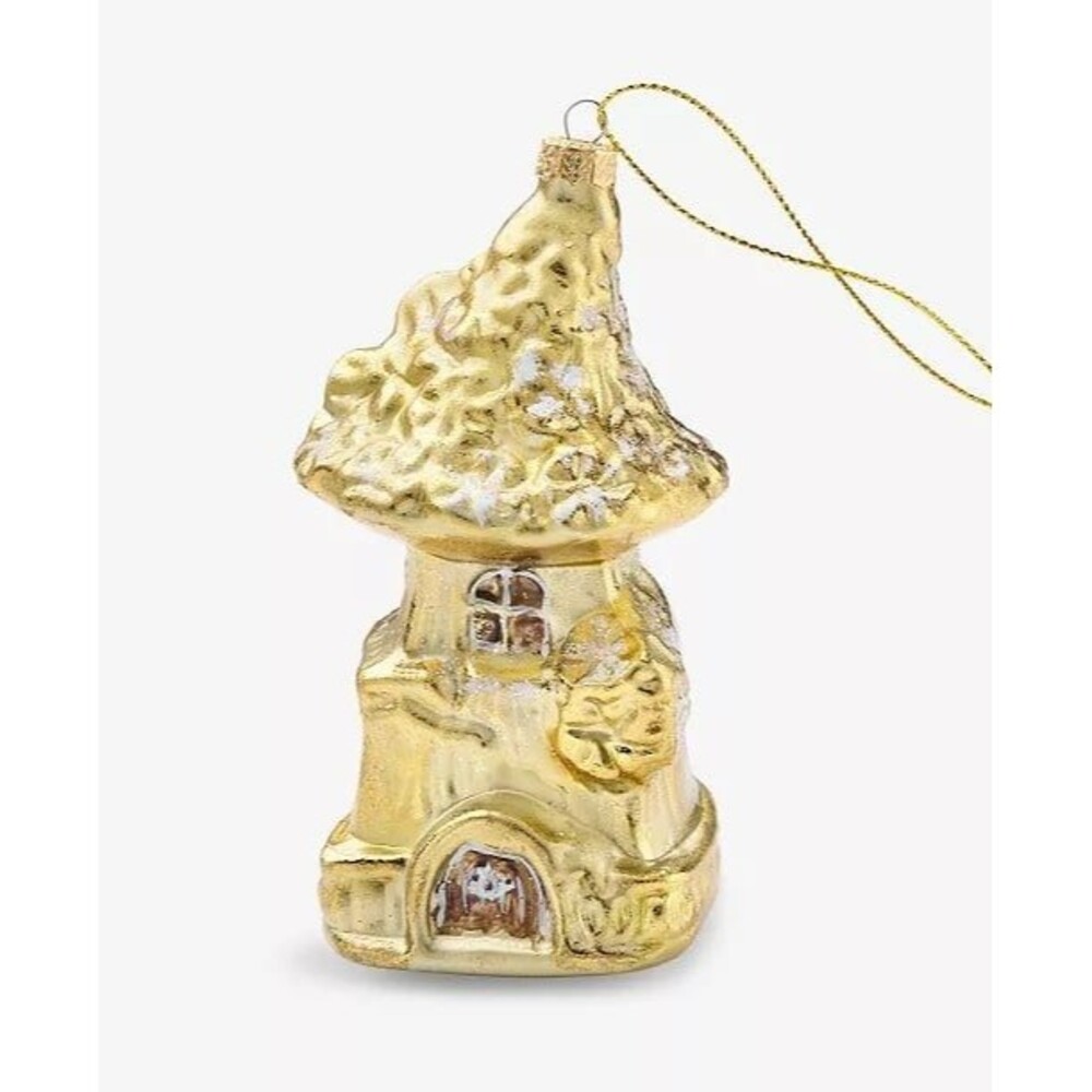 Macy’s Holiday Lane Enchanted Forest Glass Fairy House Ornament